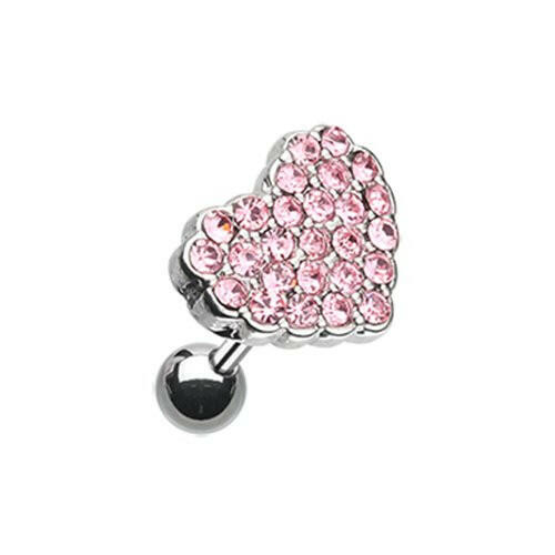 Multi-Sprinkle Dot Heart Multi-Gem Cartilage Tragus Earring Cartilage Earring Impulse Piercings Pink
