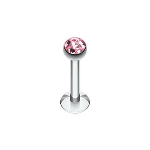 Multi-Sprinkle Dot Multi Gem Dome Labret Labret Impulse Piercings 16 GA (1.2mm) Pink