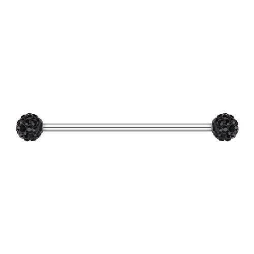 Multi-Sprinkle Dot Multi Gem Industrial Barbell Industrial Barbell Impulse Piercings 1-1/4" (32mm) Blcak