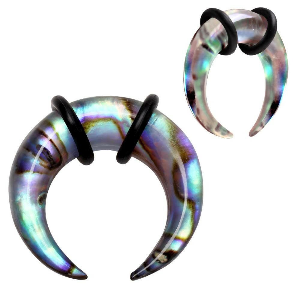 Natural Organic Abalone Shell Pincher Taper with O-Rings