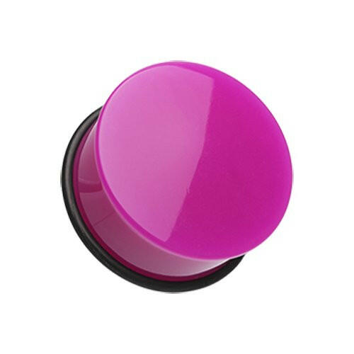 Neon Colored Acrylic Single Flared Ear Gauge Plug Plugs Impulse Piercings 10 gauge (2.4mm) Purple