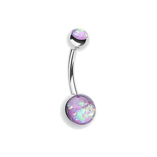 Opal Glitter Shower Basic Belly Button Ring Navel Ring Impulse Piercings Purple