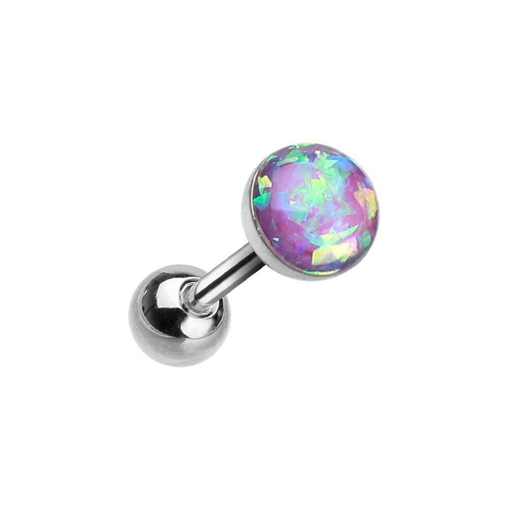 Opal Sparkle Cartilage Tragus Earring Cartilage Earring Impulse Piercings 1/8" (3mm) Purple