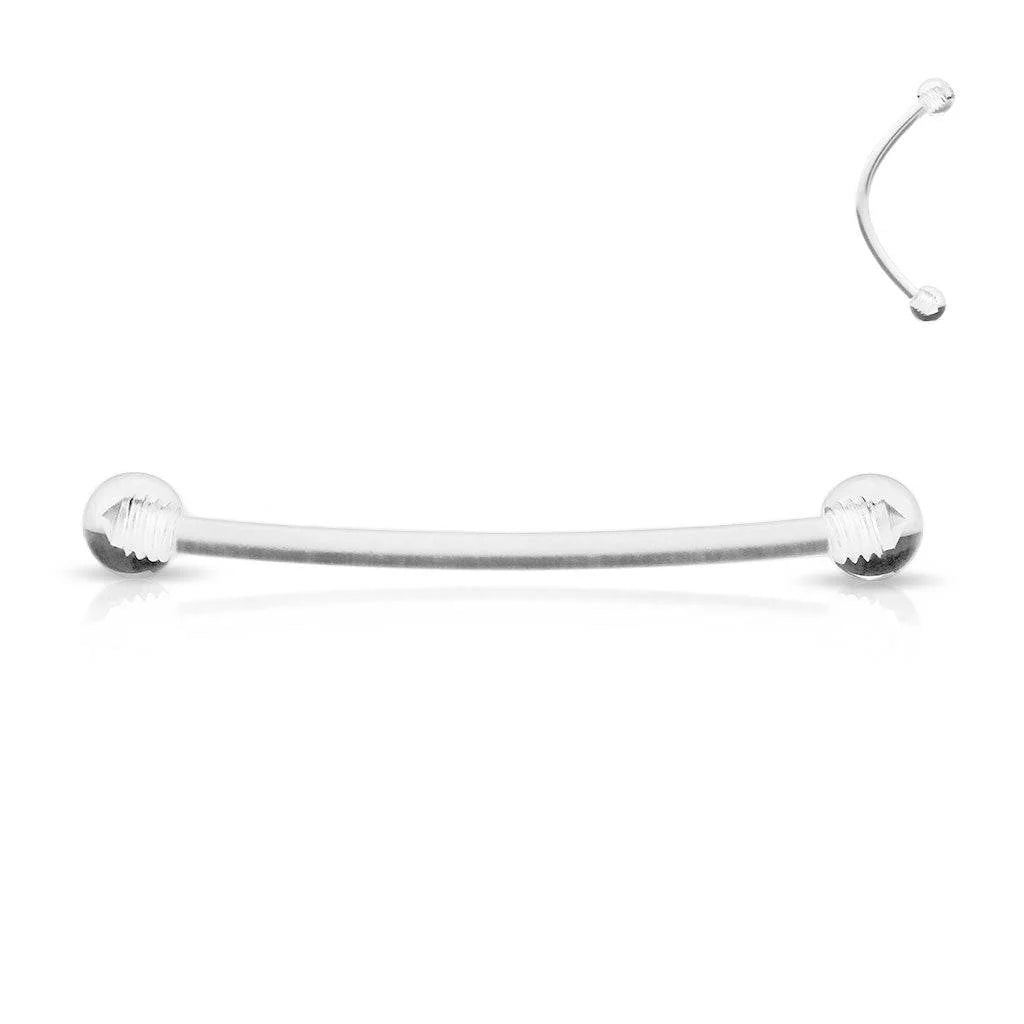 Pregnancy Flexible Belly Retainers with Clear Acrylic Balls Retainer Skin Metals