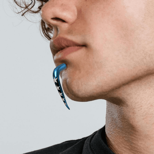 PVD Plated 316L Stainless Steel Talon Labret with Stars - Skin Metals