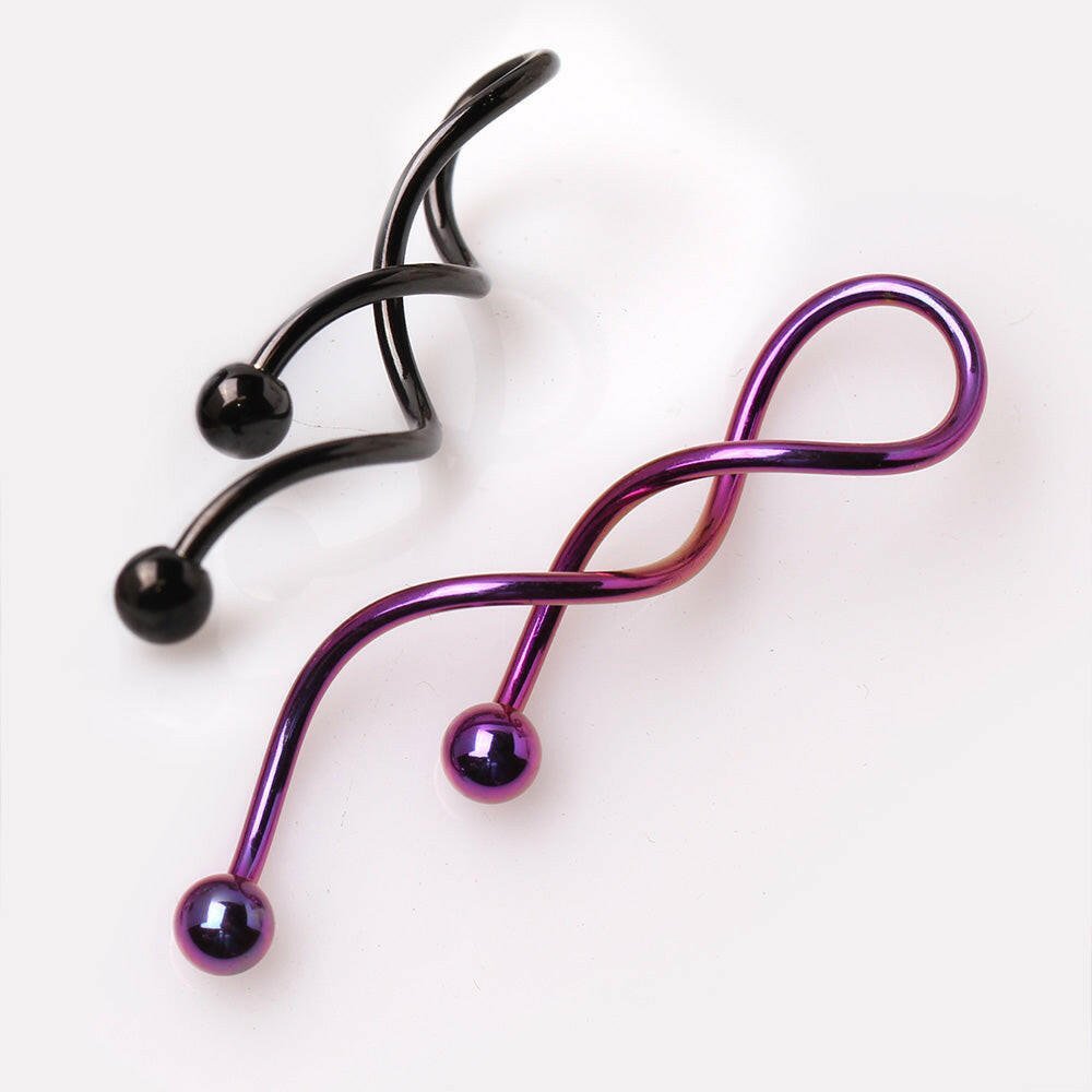 PVD Plated Spiral Navel Ring