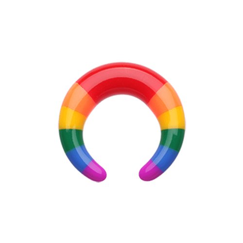 Rainbow Stripes Acrylic Ear Gauge Buffalo Taper Tapers Impulse Piercings 8 GA (3.2mm)