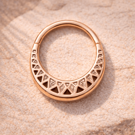 Rose Gold Plated Annealed Tribal Septum Ring