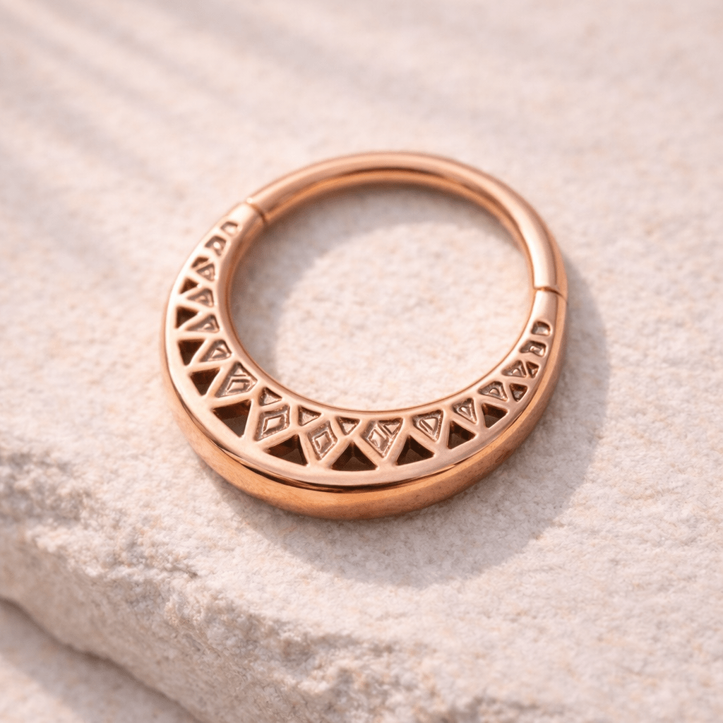 Rose Gold Plated Annealed Tribal Septum Ring