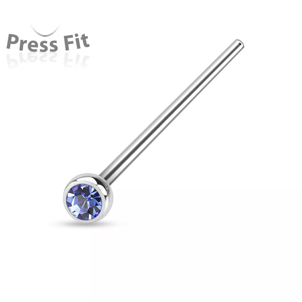Fishtail 316L Surgical Steel w/ Press Fit Autoclavable Nose Stud Nose Ring Skin Metals