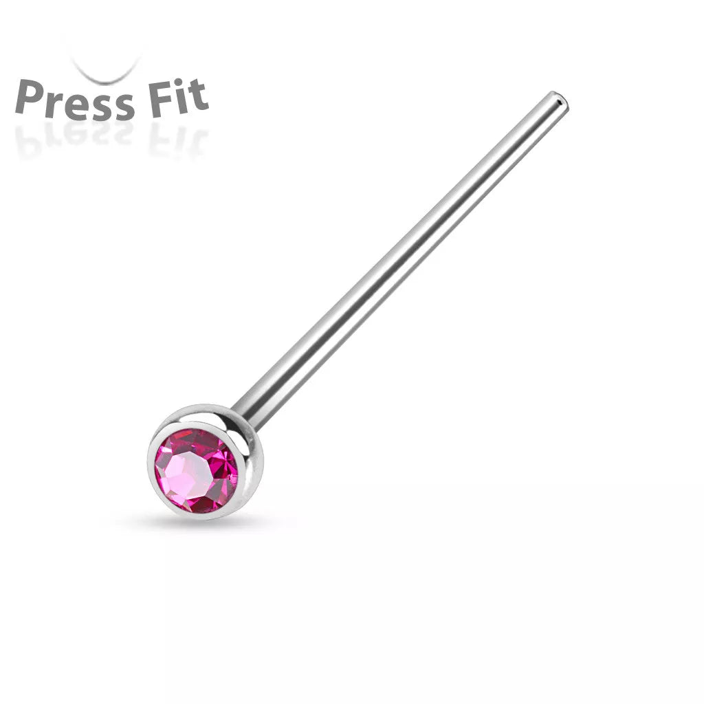 Fishtail 316L Surgical Steel w/ Press Fit Autoclavable Nose Stud Nose Ring Skin Metals