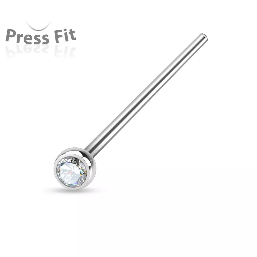 Fishtail 316L Surgical Steel w/ Press Fit Autoclavable Nose Stud Nose Ring Skin Metals