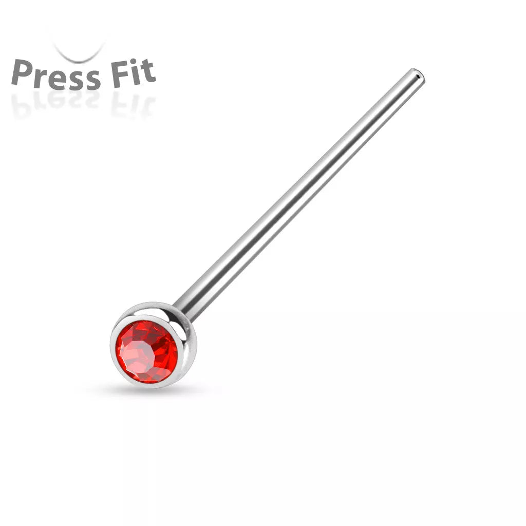 Fishtail 316L Surgical Steel w/ Press Fit Autoclavable Nose Stud Nose Ring Skin Metals