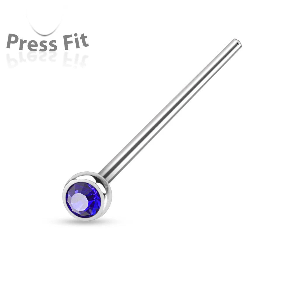 Fishtail 316L Surgical Steel w/ Press Fit Autoclavable Nose Stud Nose Ring Skin Metals