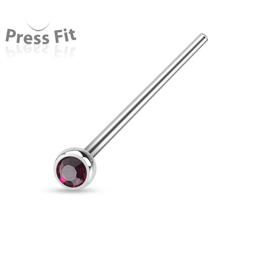Fishtail 316L Surgical Steel w/ Press Fit Autoclavable Nose Stud Nose Ring Skin Metals