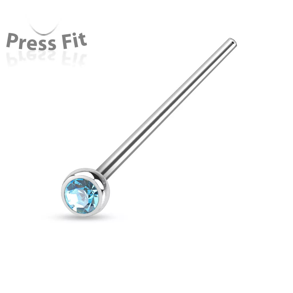 Fishtail 316L Surgical Steel w/ Press Fit Autoclavable Nose Stud Nose Ring Skin Metals