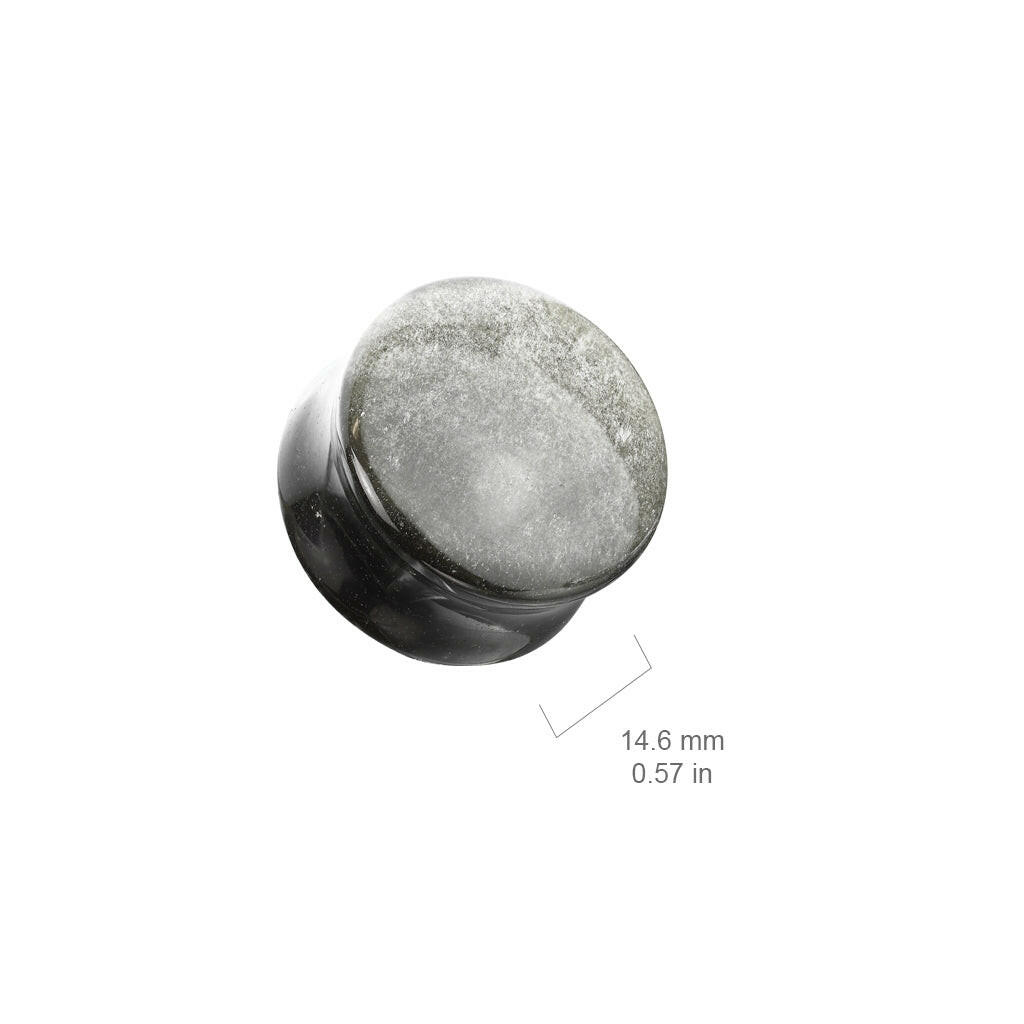 Silver Obsidian Natural Stone Convex Double Flared Plug Plugs Impulse Piercings