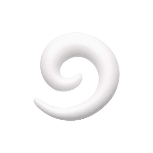 Solid Acrylic Ear Gauge Spiral Hanging Taper Tapers Impulse Piercings 8 GA (3.2mm) White