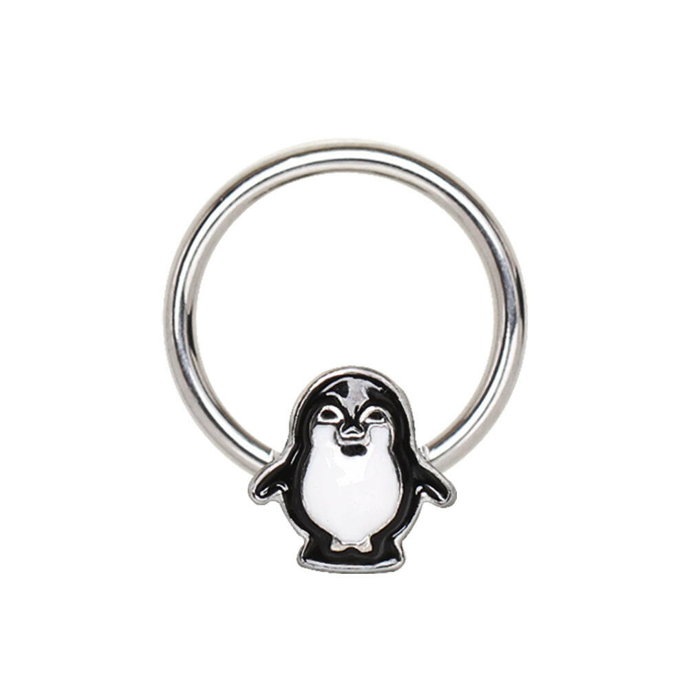 Stainless Penguin Snap-in Captive Bead Ring / Septum Ring Septum Ring Impulse Piercings