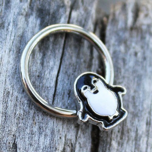 Stainless Penguin Snap-in Captive Bead Ring / Septum Ring Septum Ring Impulse Piercings