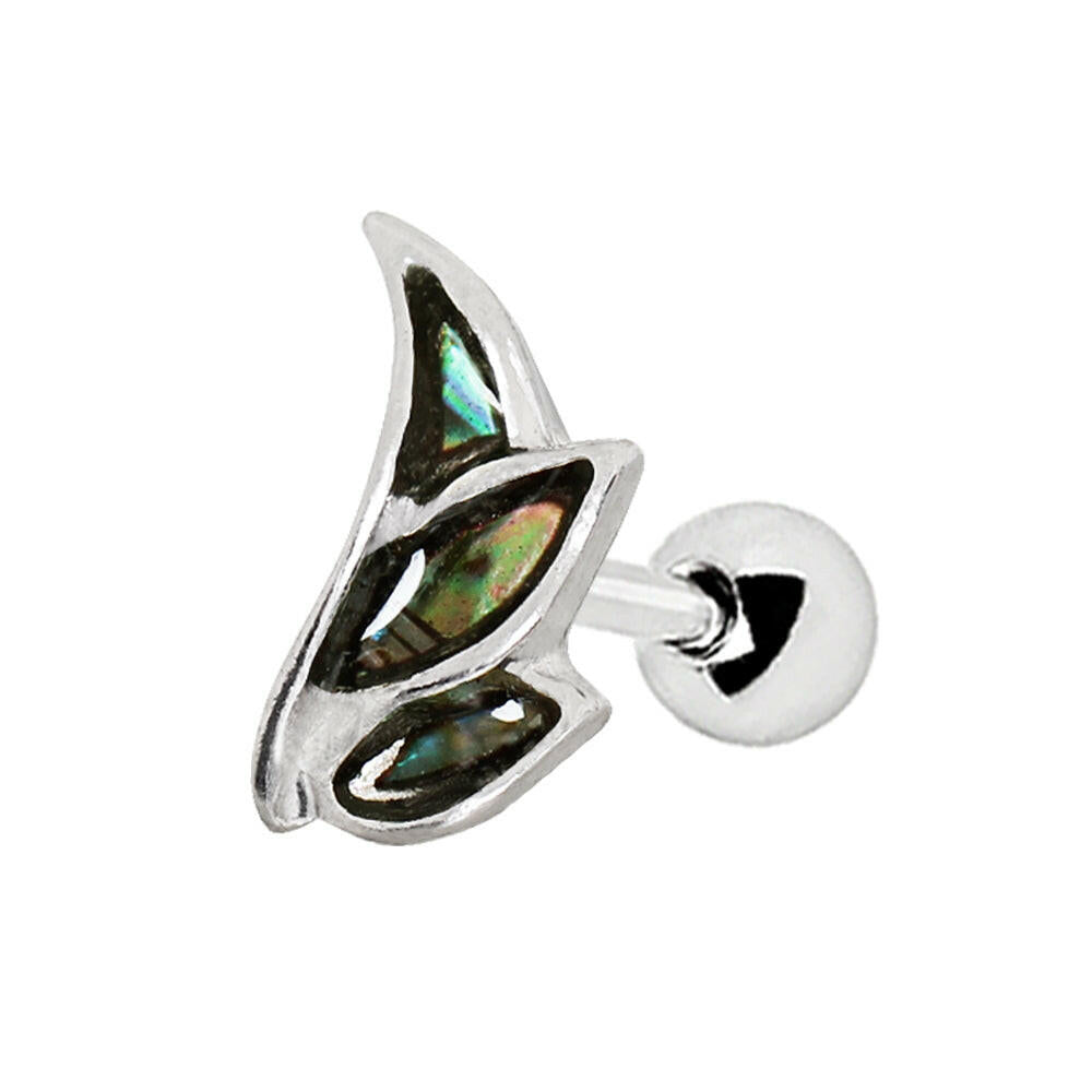 Stainless Steel Abalone Shell Mini Angel Wing Cartilage Earring Skin Metals