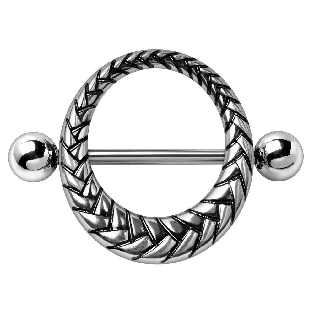 Stainless Steel Dragon Scale Nipple Shield Nipple Ring Impulse Piercings