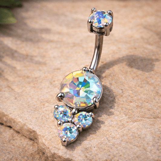 Stainless Steel Enchanted Aurora Borealis Navel Ring