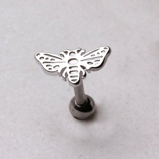 Stainless Steel Flat Bee Cartilage Earring