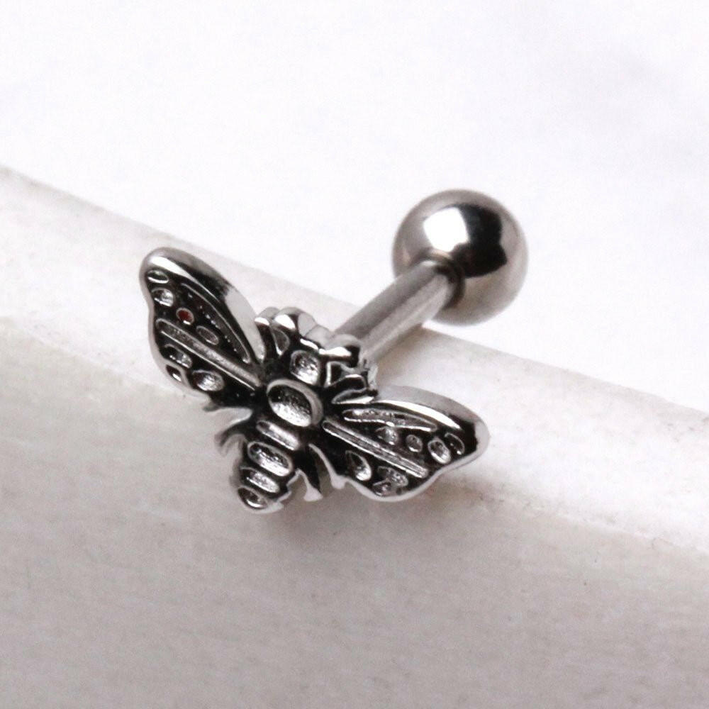 Stainless Steel Flat Bee Cartilage Earring
