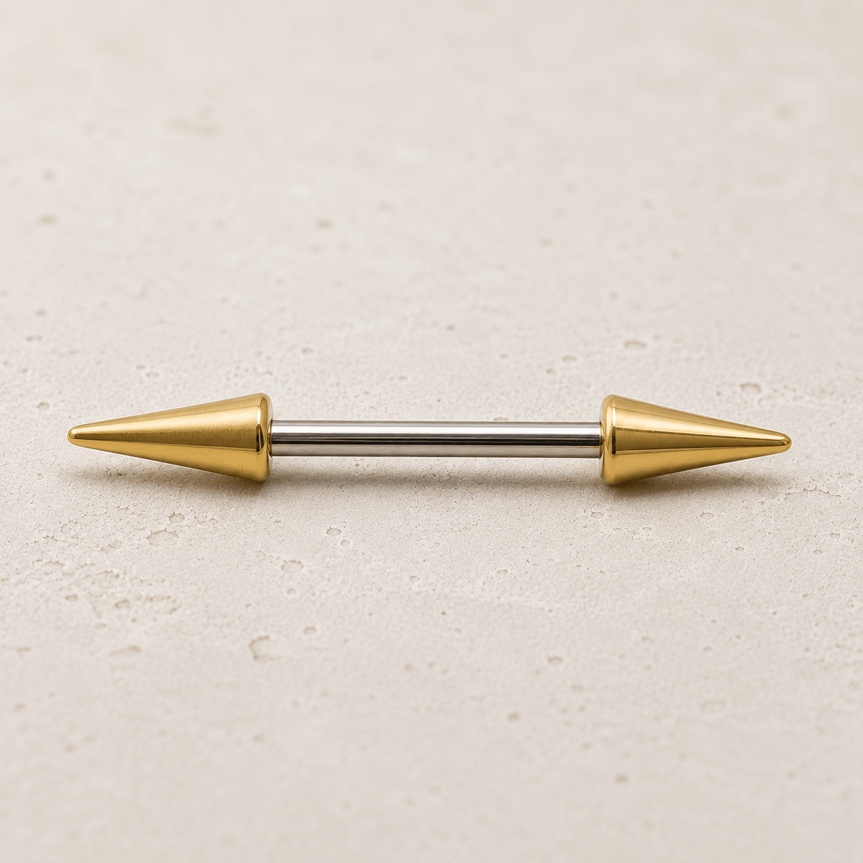 Stainless Steel Gold Plated Spike Nipple Bar