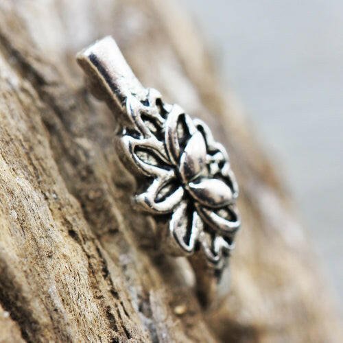 Stainless Steel Lotus Flower L Bend Half Nose Hoop