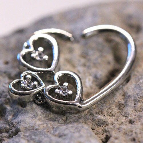 Stainless Steel Love in the Air Heart Cartilage Earring Cartilage Earring Impulse Piercings