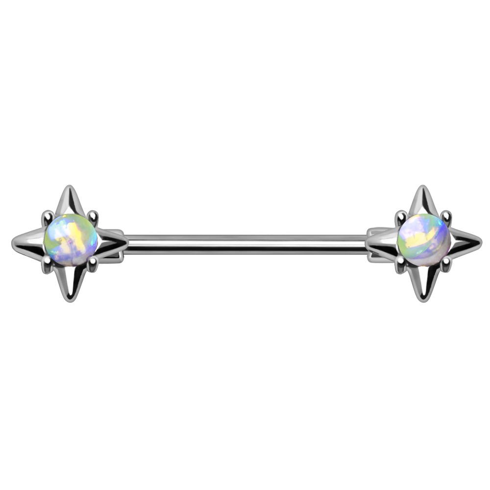 Stainless Steel Moonlight Stone North Star Nipple Bar Nipple Barbell Skin Metals
