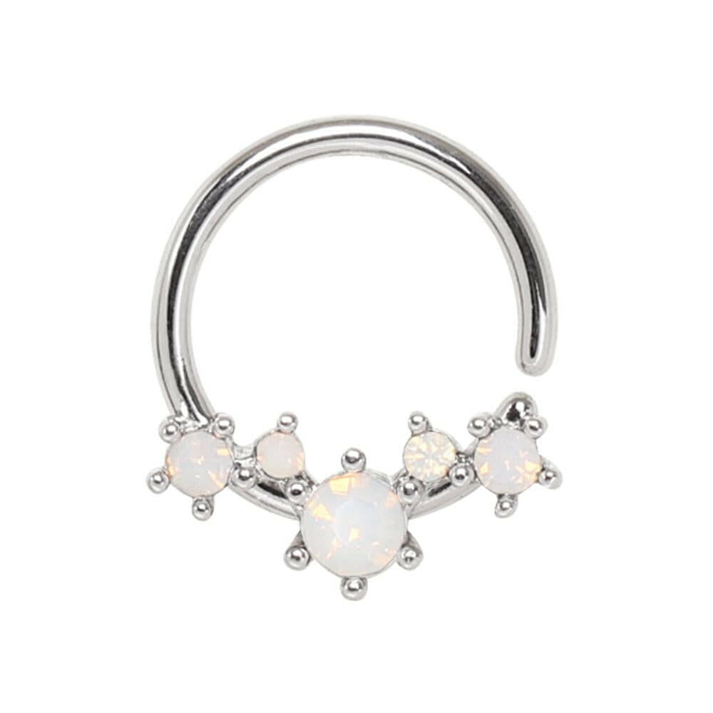 Stainless Steel Multi-Synthetic Opal Seamless Ring / Septum Ring