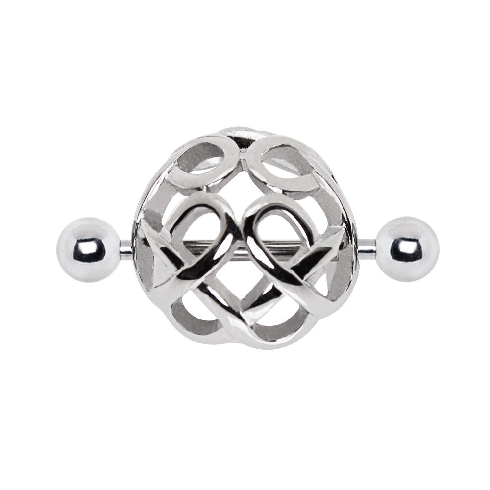 Stainless Steel Ornate Dome Shape Nipple Shield - Skin Metals