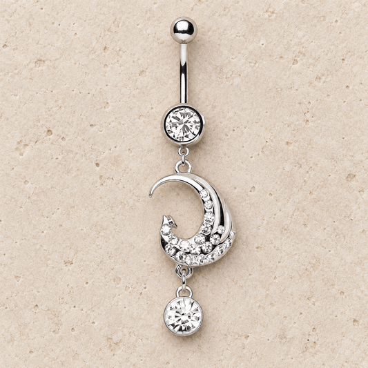 Stainless Steel Phoenix Dangle Navel Ring - Skin Metals