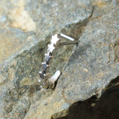 Stainless Steel Star L Bend Half Nose Hoop