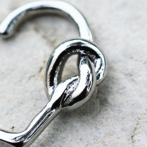 Stainless Steel Tied Knot Heart Seamless Ring / Cartilage Earring Cartilage Earring Impulse Piercings