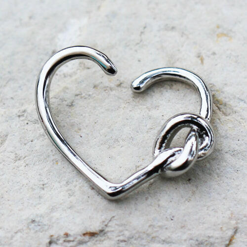 Stainless Steel Tied Knot Heart Seamless Ring / Cartilage Earring Cartilage Earring Impulse Piercings