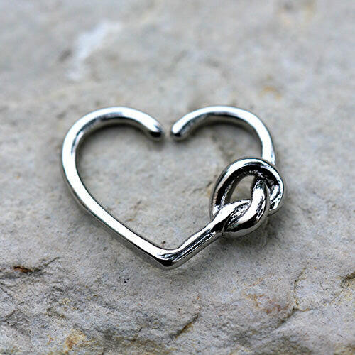 Stainless Steel Tied Knot Heart Seamless Ring / Cartilage Earring Cartilage Earring Impulse Piercings