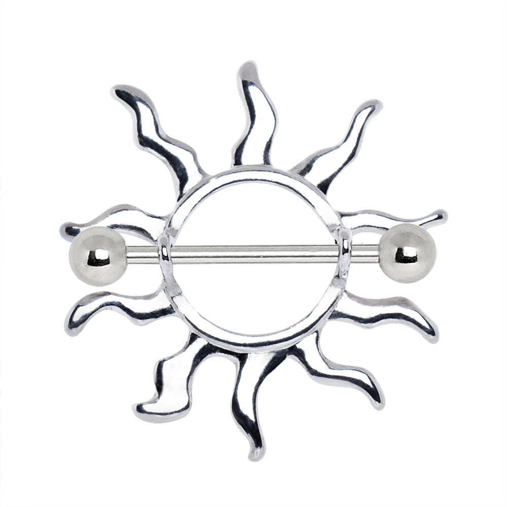 Stainless Steel Tribal Sun Nipple Shield Nipple Ring Impulse Piercings