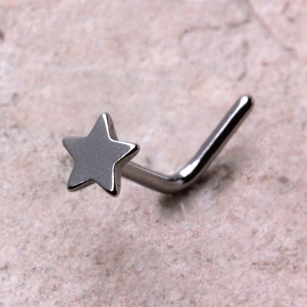 Star L-Shape Bend Nose Ring Nose Ring Impulse Piercings