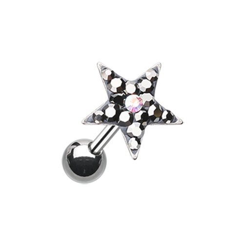 Star Point Multi-Sprinkle Dot Multi-Gem Cartilage Tragus Earring Cartilage Earring Impulse Piercings Hematite