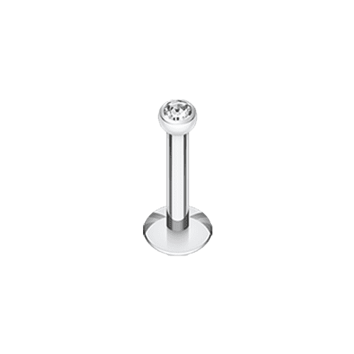 Steel Gem Ball Internally Threaded Labret Labret Impulse Piercings 1/4" (6mm) Clear