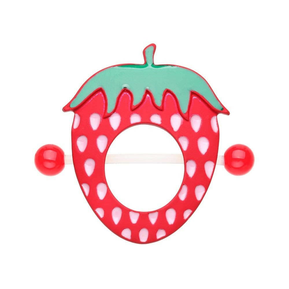 Strawberry Soft Touch Nipple Shield Ring Nipple Ring Impulse Piercings Red