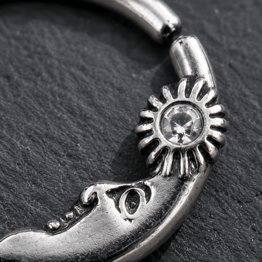 Sun & Moon Seamless Rings / Cartilage Earrings - Skin Metals