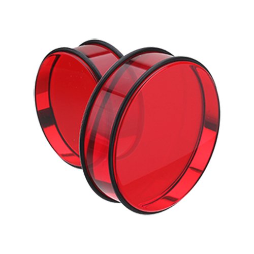 Supersize Basic Acrylic No Flare Ear Gauge Plug Plugs Impulse Piercings 1-1/8" (29mm) Red