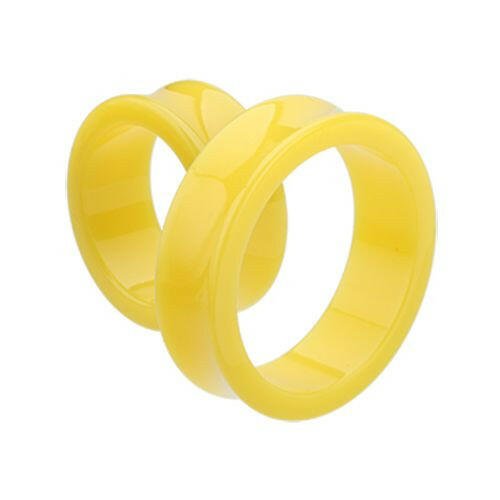 Supersize Neon Colored Acrylic Double Flared Ear Gauge Tunnel Plug Plugs Impulse Piercings 1-1/8" (29mm) Yellow