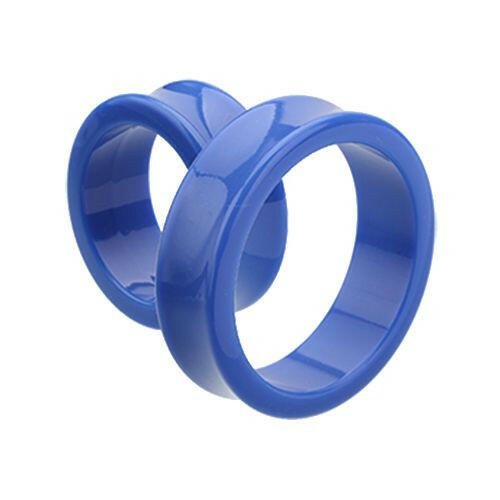 Supersize Neon Colored Acrylic Double Flared Ear Gauge Tunnel Plug Plugs Impulse Piercings 1-1/8" (29mm) Blue