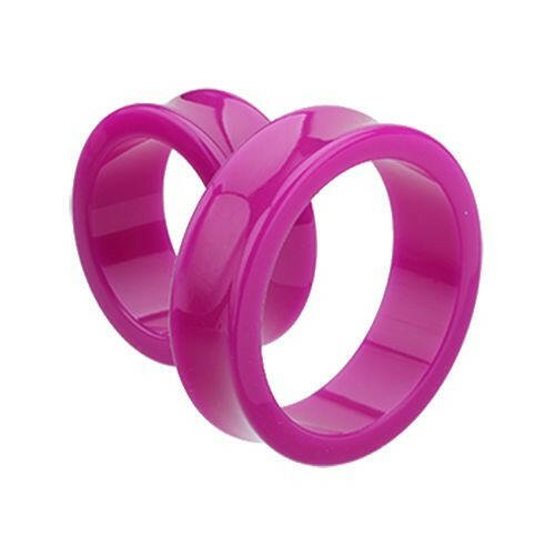 Supersize Neon Colored Acrylic Double Flared Ear Gauge Tunnel Plug Plugs Impulse Piercings 1-1/8" (29mm) Purple